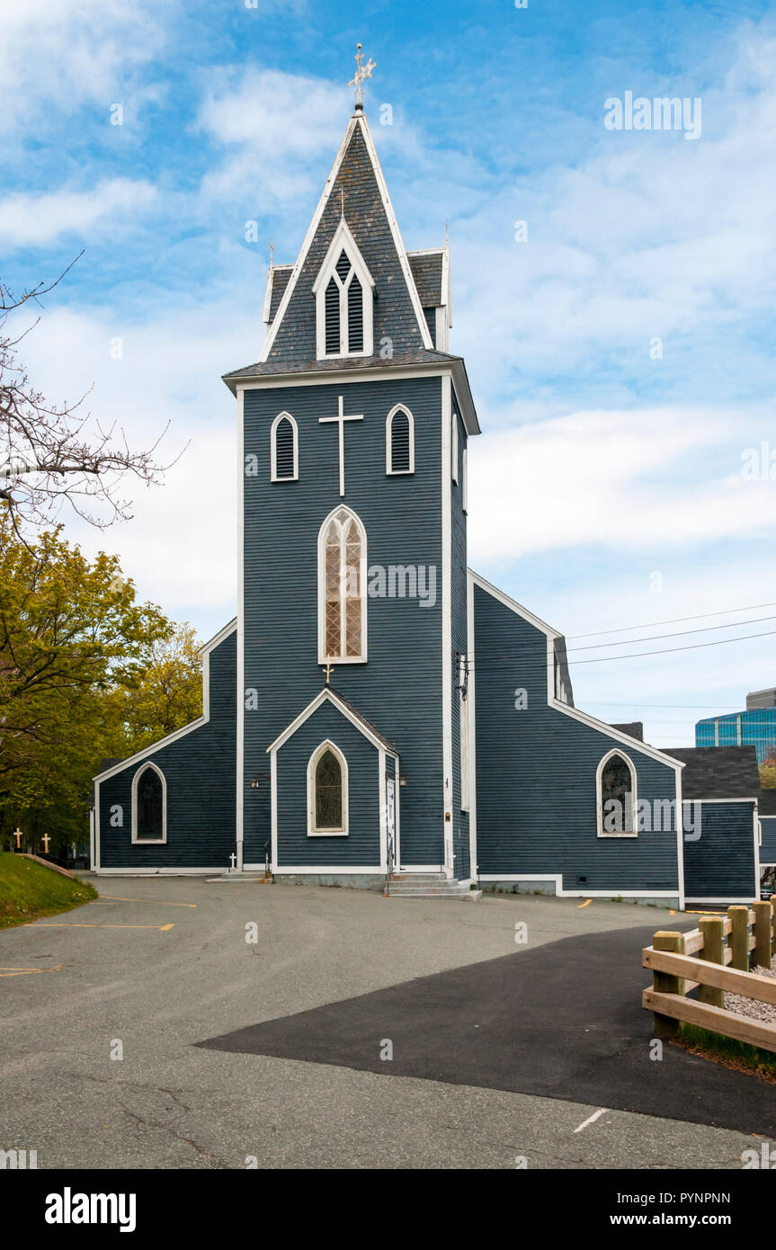 Die hölzerne anglikanische Kirche St. Thomas, St. John's, Neufundland. Stockfoto