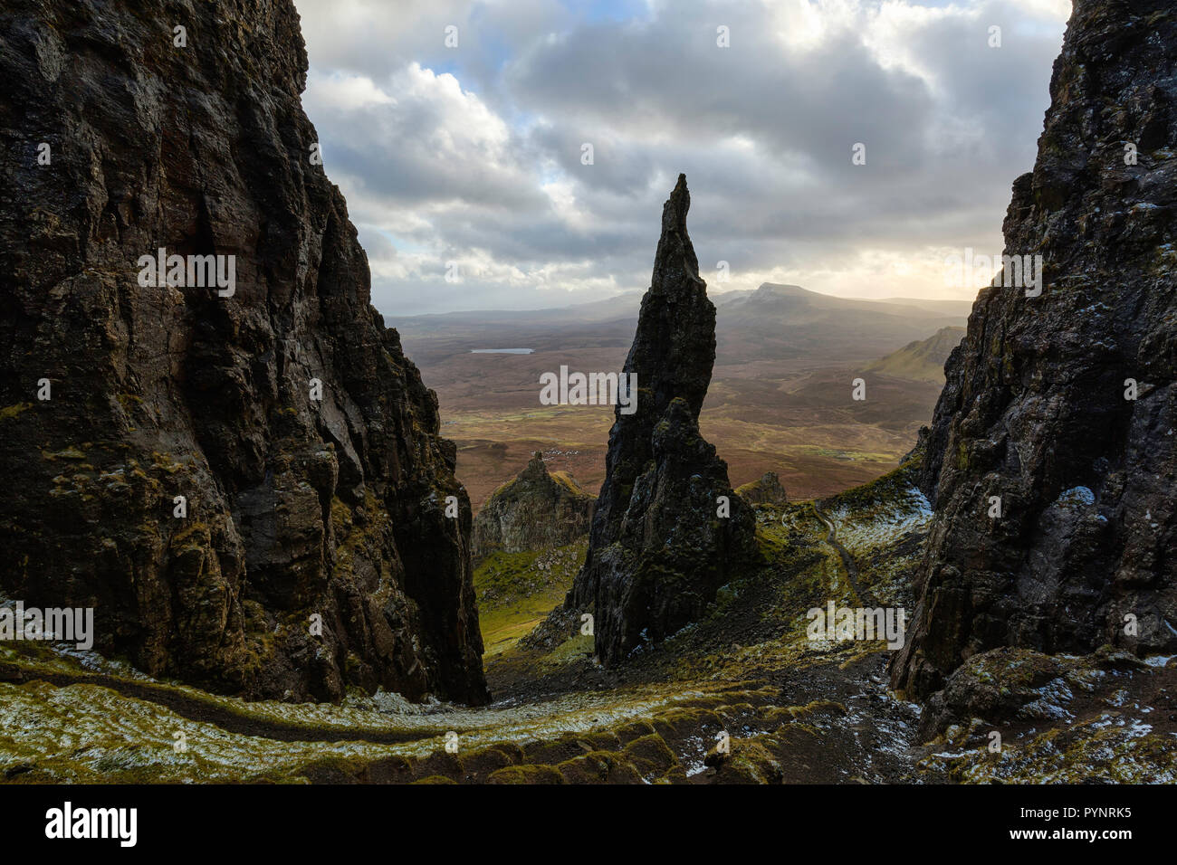 Die Nadel, Quiraing, trotternish Halbinsel, Isle of Skye, Schottland Stockfoto