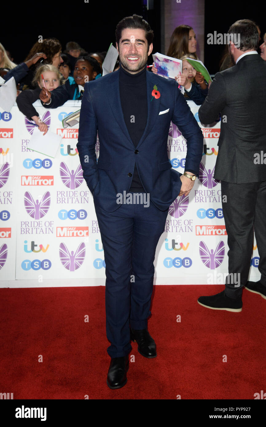 LONDON, GROSSBRITANNIEN. Oktober 29, 2018: Matt Johnson an der Pride of Britain Awards 2018 im Grosvenor House Hotel, London. Bild: Steve Vas/Featureflash Stockfoto LONDON, GROSSBRITANNIEN. Oktober 29, 2018: Matt Johnson an der Pride of Britain Awards 2018 im Grosvenor House Hotel, London. Bild: Steve Vas/Featureflash Stockfoto