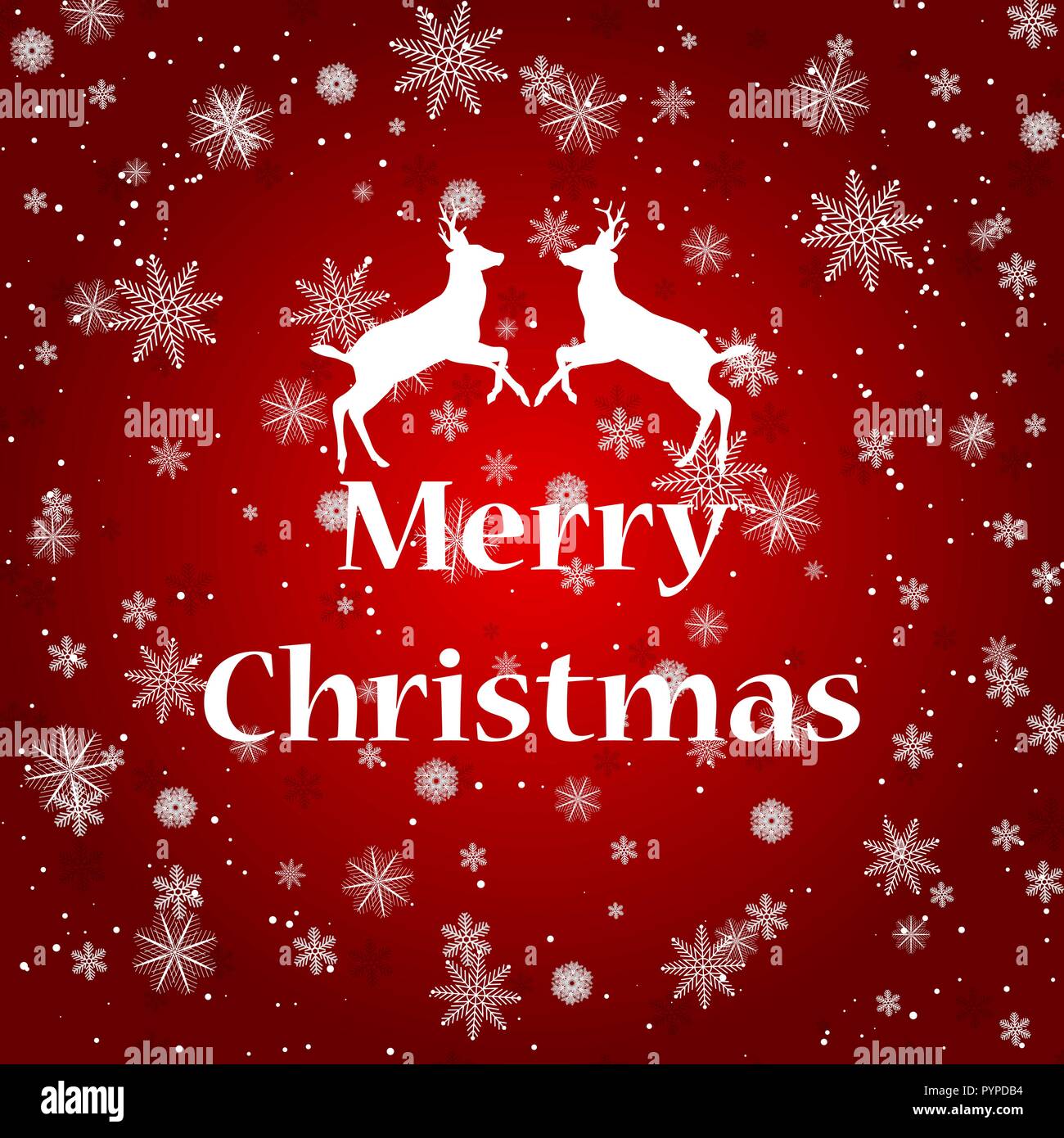 Ein Weihnachten Design mit Rentieren, Bäume, Geschenke und Schneeflocken Stock Vektor