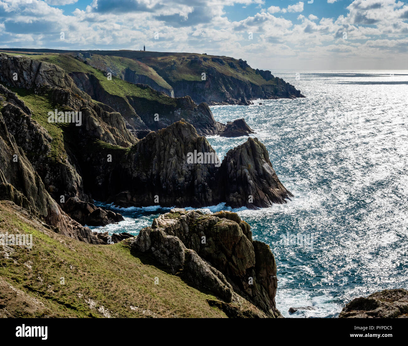 Robuste atlantischen Westküste von Lundy Island vor der Küste von North Devon, Großbritannien Stockfoto