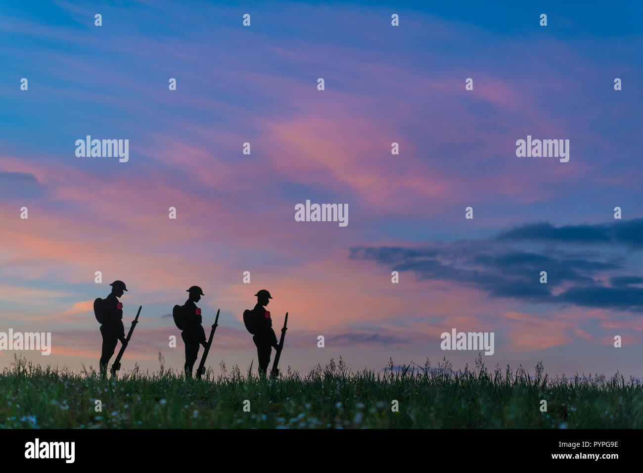 Damit wir es nicht vergessen - Gedenken Soldaten Stockfoto