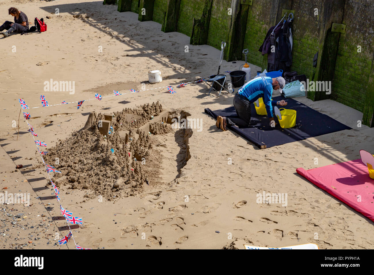 Sand-Skulpturen auf der Southbank der Themse, London, England, UK Stockfoto
