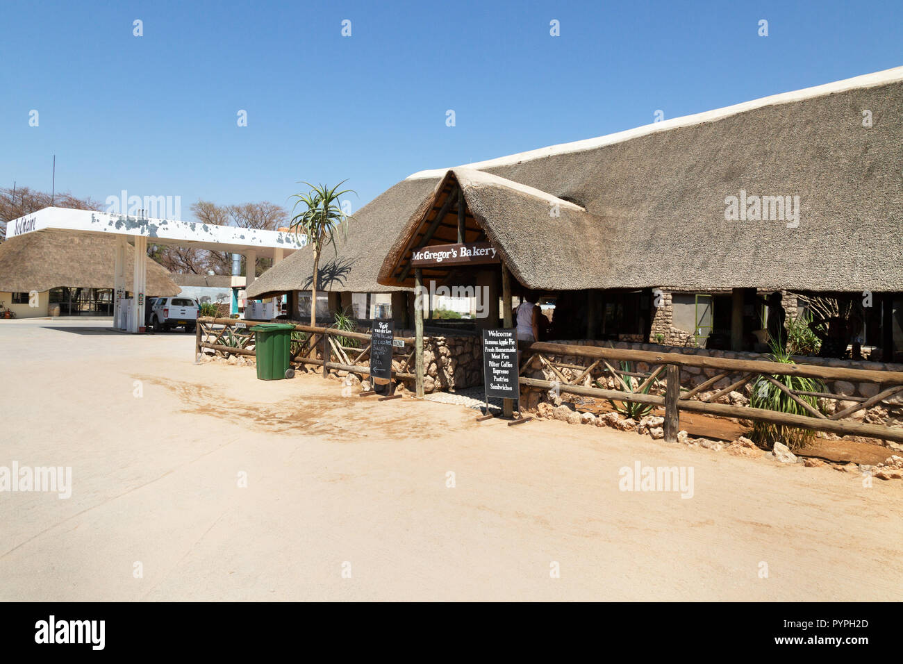 Mcgregor's Bakery, Solitaire, Namibia, Afrika, ein beliebter Zwischenstopp für Touristen fahren zum Sossusvlei und die Sanddünen; Namibia Afrika Stockfoto