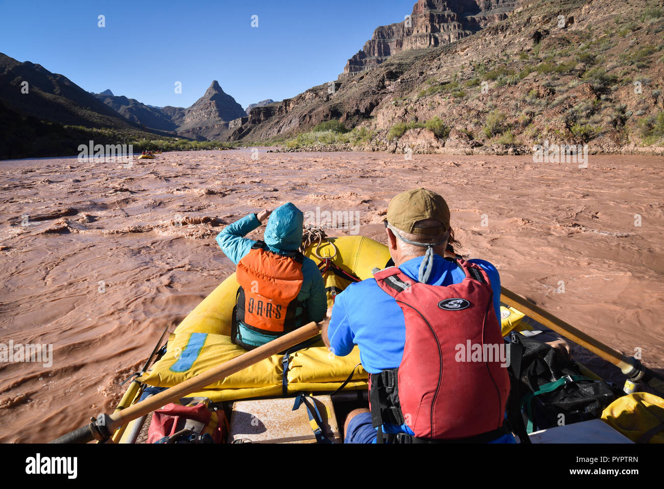 Diamond Peak. Rafting auf dem Colorado River, Grand Canyon National Park, Arizona, USA. Stockfoto