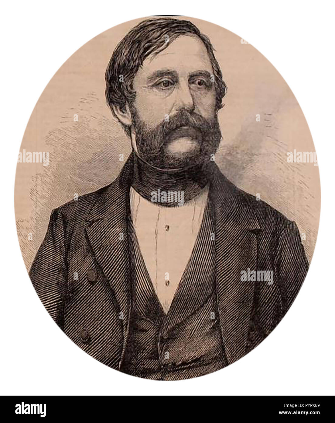 Ein 1859 Portrait von Fletcher Webster - Offizielle Gutachter der Stadt Boston, USA - (Oberst) Stockfoto