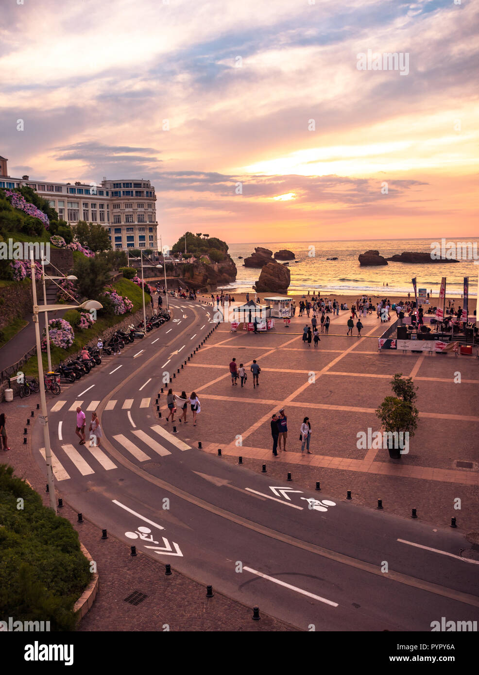 Biarritz, Frankreich. 07. Juli 2018 Waterfront in Biarritz, Frankreich Stockfoto