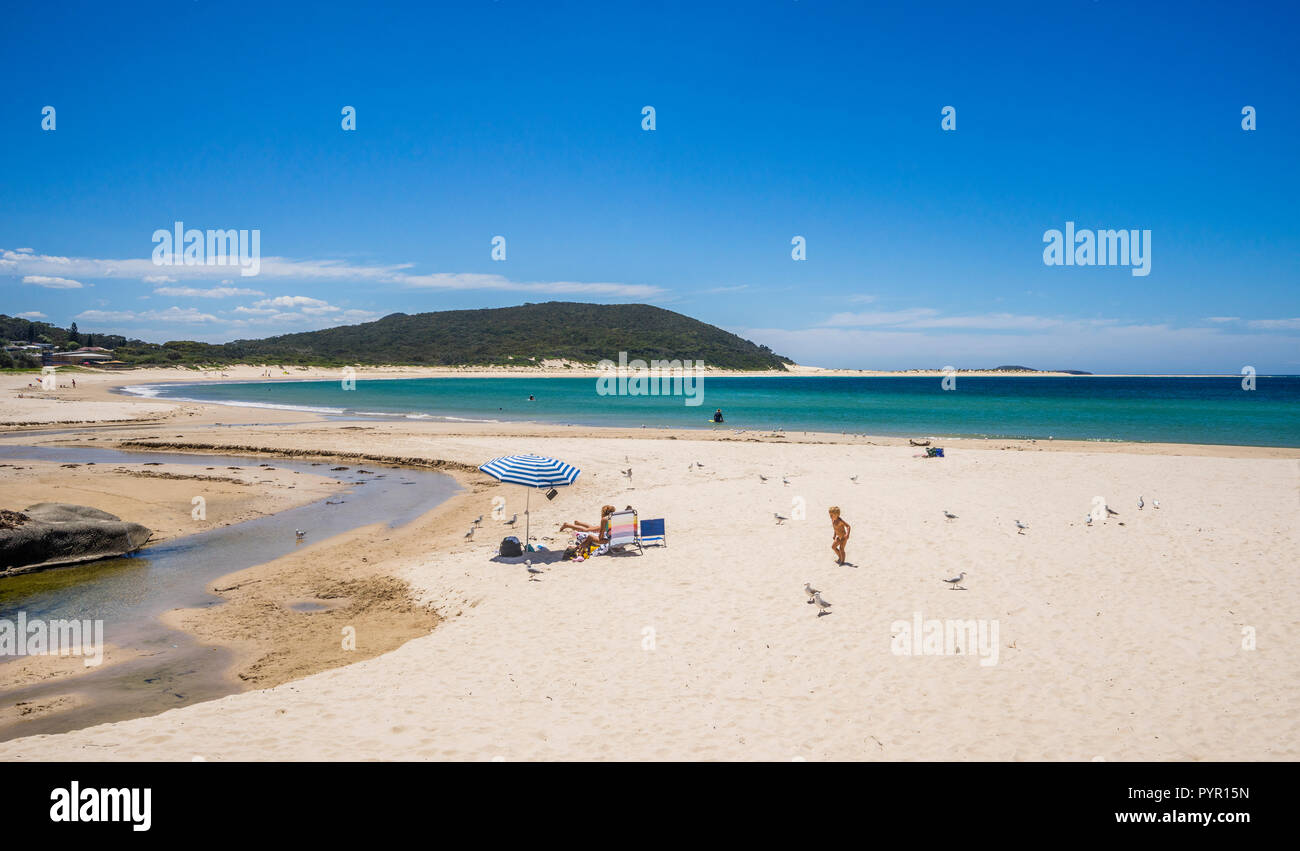 Fingal Bay Beach, Port Stephens, Hunter, New South Wales, Australien Stockfoto