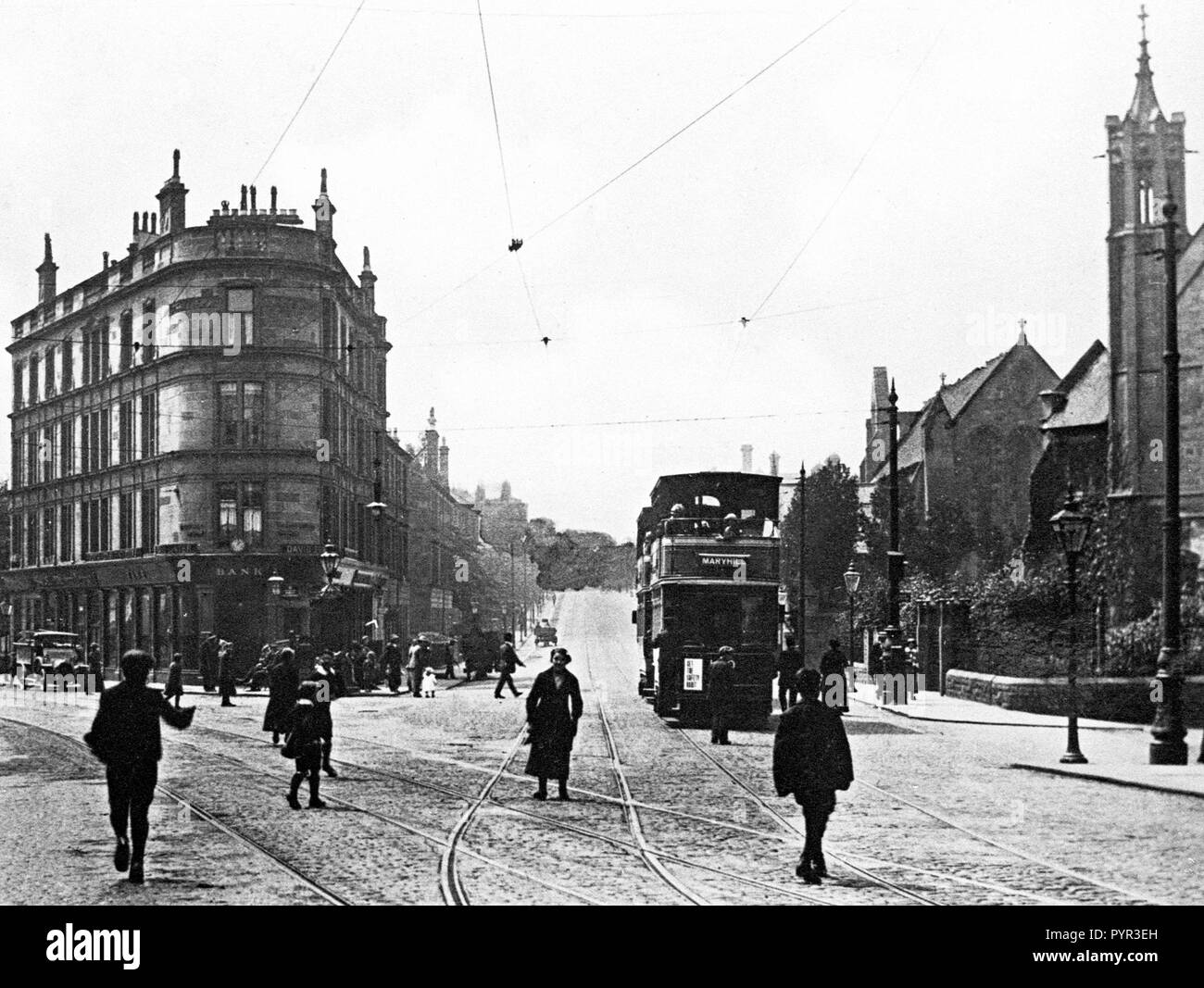Shawlands Cross, Glasgow Anfang der 1900er Jahre Stockfoto