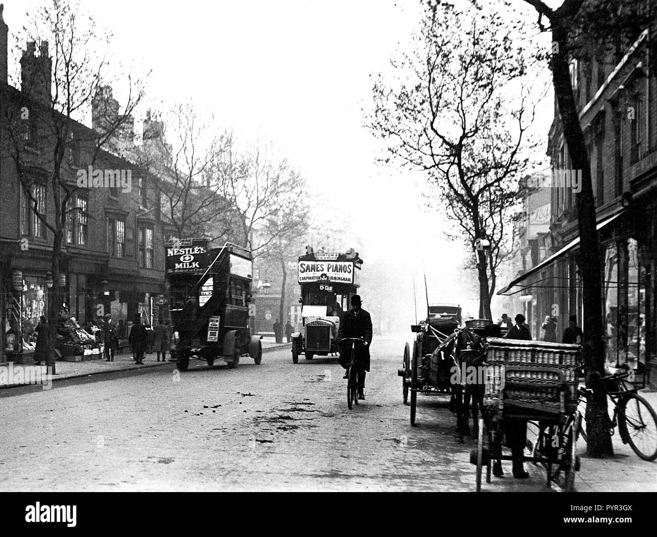 Broad Street, Birmingham Anfang der 1900er Jahre Stockfoto