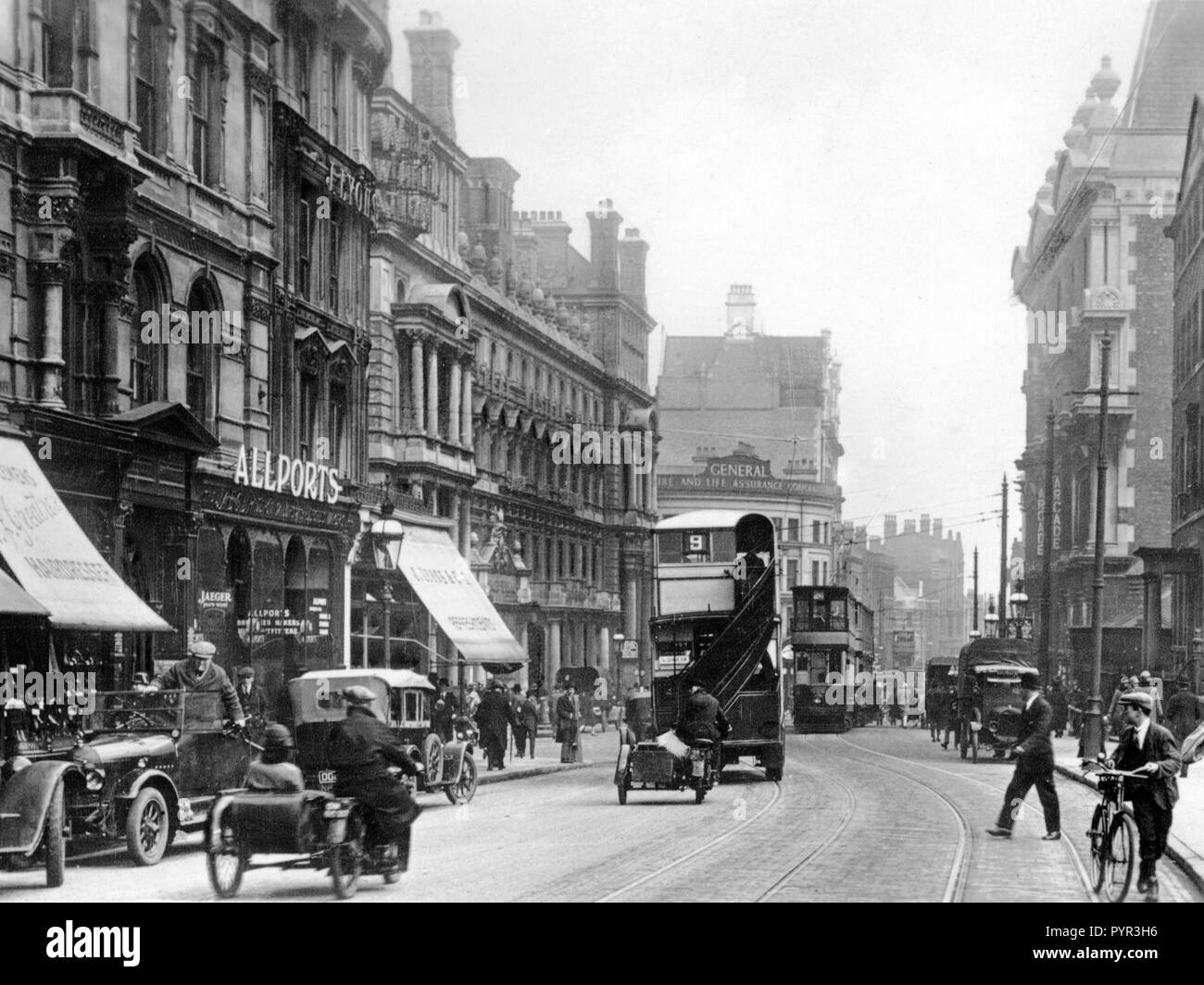 Colmore Row, Birmingham Anfang der 1900er Jahre Stockfoto