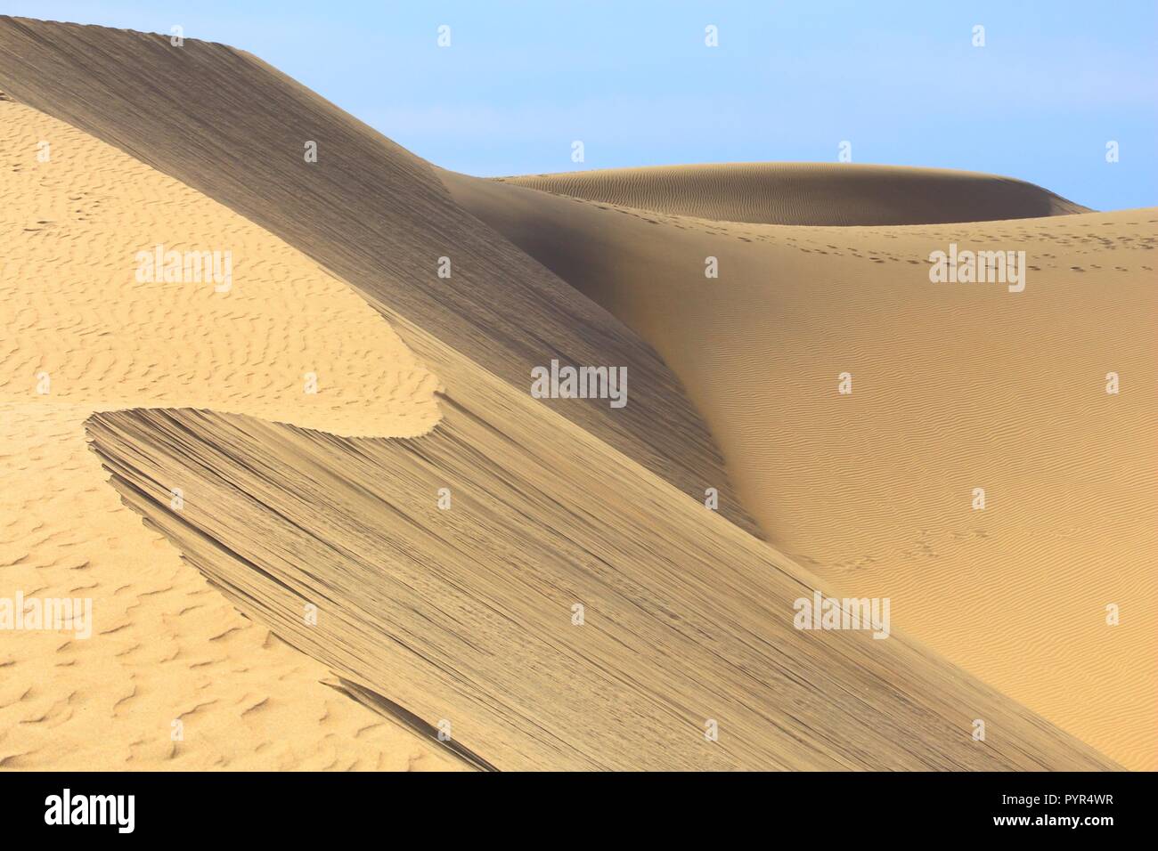 Gran Canaria - die Dünen von Maspalomas sand Wüstenlandschaft. Stockfoto