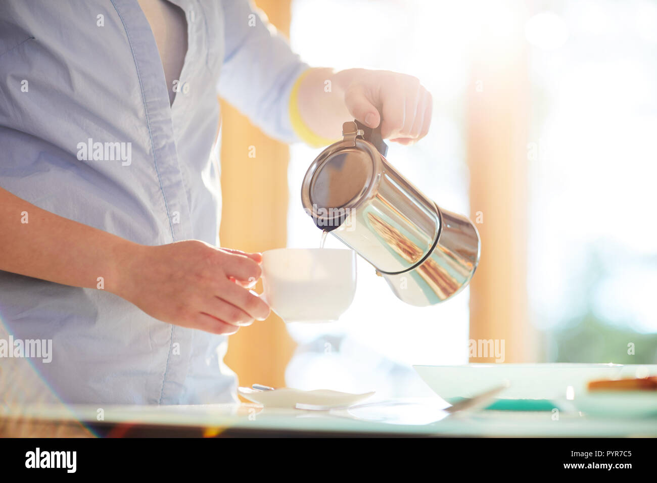 Frau Kaffee Stockfoto