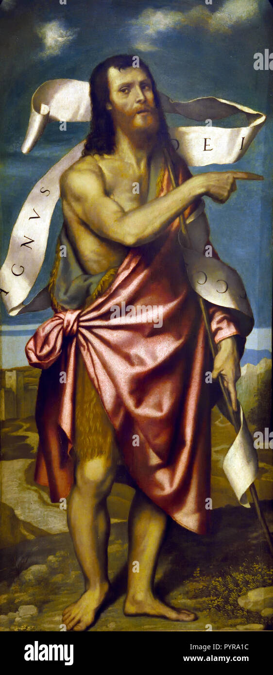 Der hl. Johannes der Täufer 1542-1545 Alessandro Bonvicino (buonvicino - Moretto) 1498 - 1554) Moretto da Brescia 16. Jahrhundert, Italien, Italienisch. Stockfoto