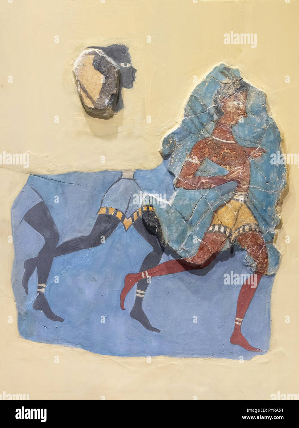 Fragmente von "Der Kapitän der schwarzen "fresco (1350-1300 v. Chr.), das archäologische Museum von Heraklion, Heraklion (irakleio), Irakleio Region, Kreta (Kriti), Stockfoto
