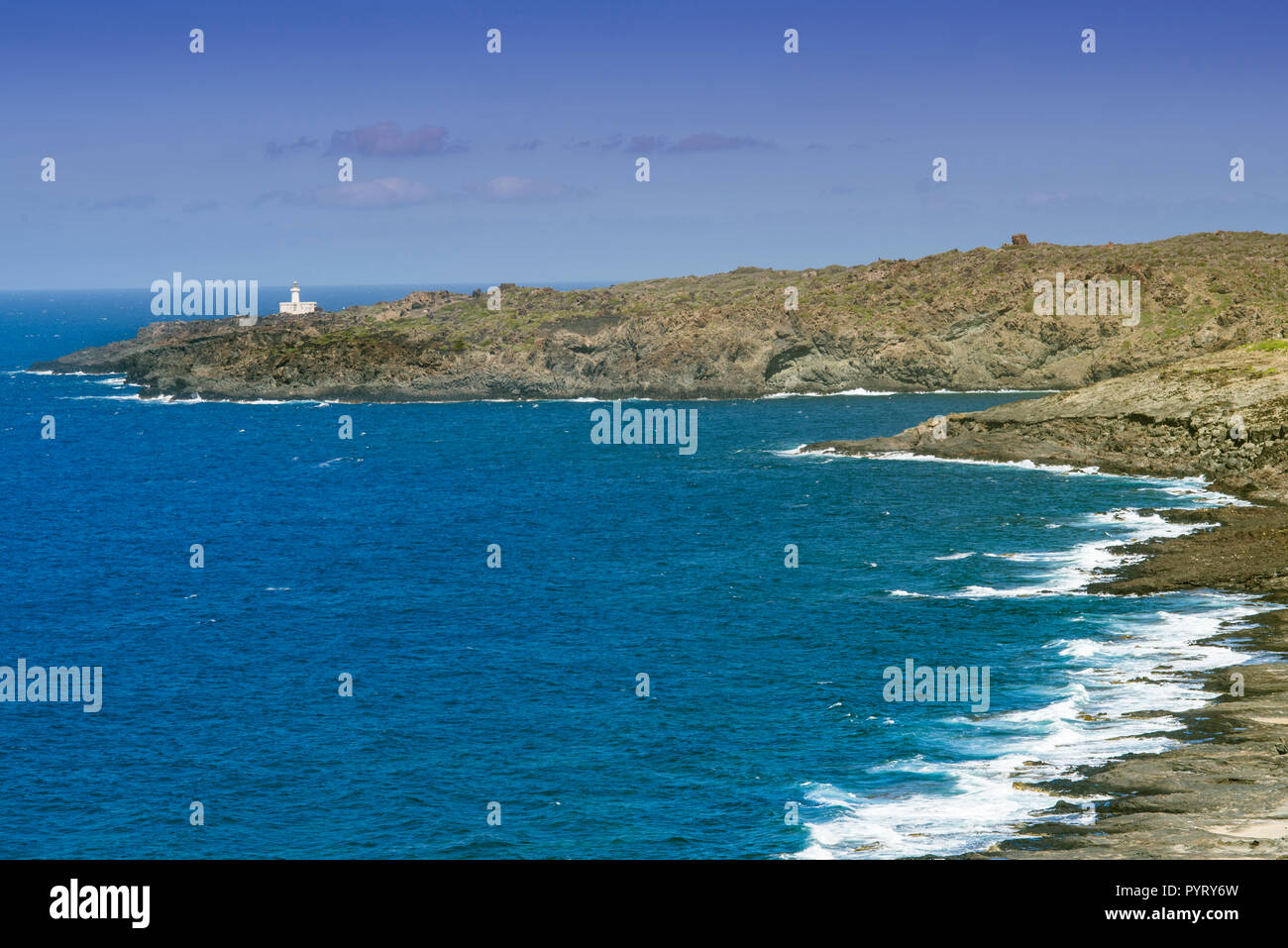 Landascape Cala Cinque Denti, Insel Pantelleria, Trapani, Sizilien, Italien Stockfoto