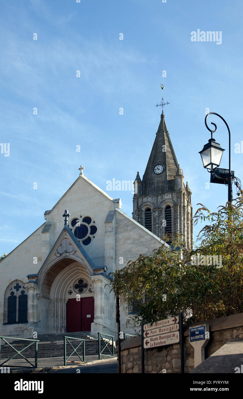 Kirche, Conflans Sainte Honorine, Normandie Stockfoto