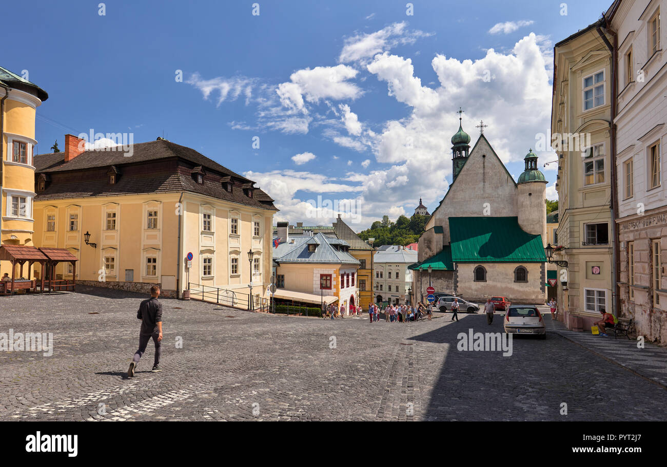 Holy Trinity Square in Banska Stiavnica, Slowakei Stockfoto