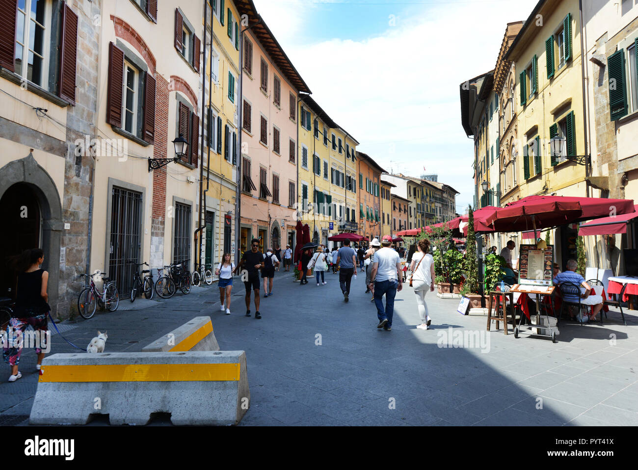 Über Guglielmo Oberdan in Pisa, Italien. Stockfoto
