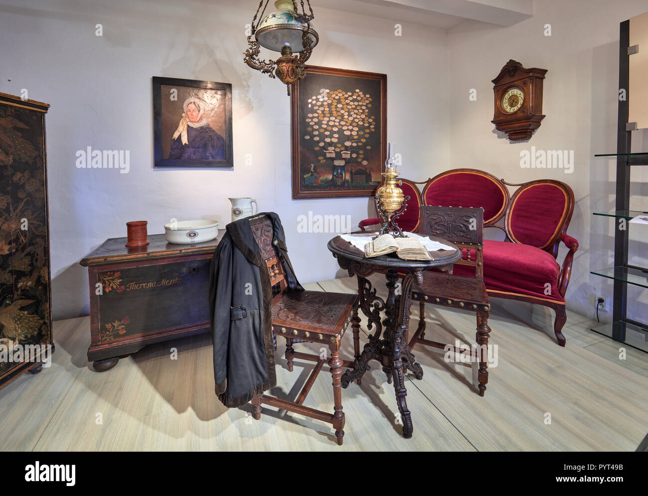Ein Zimmer im Inneren Burg Orava in der Slowakei Stockfoto