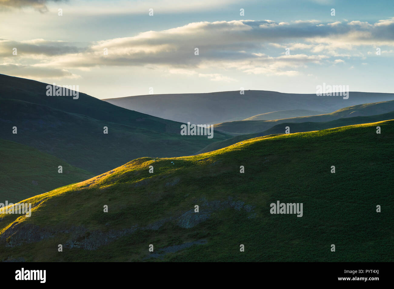 Grüne Seite und Pass Peth, Northumberland National Park, England Stockfoto