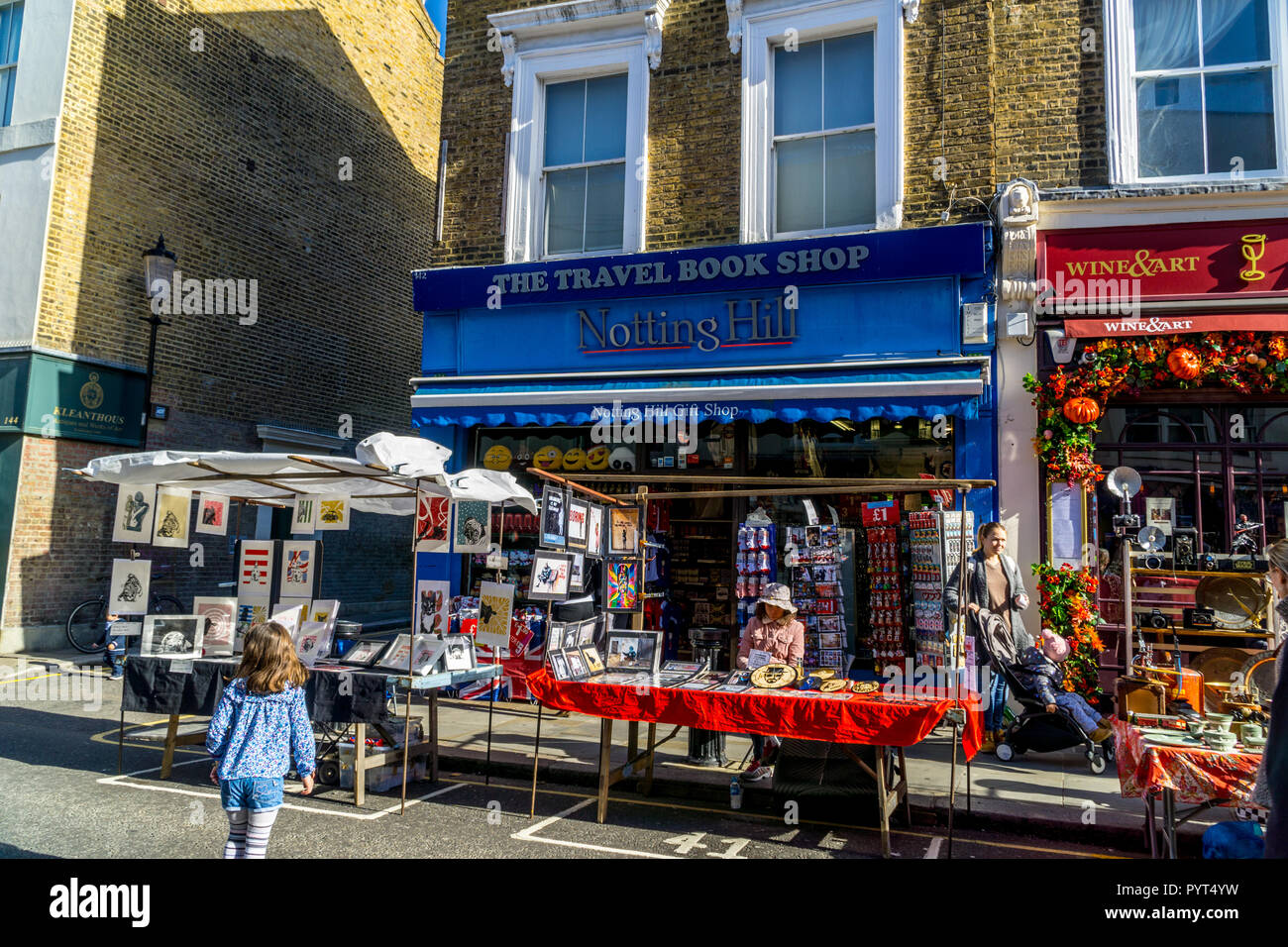 Die Travel Bookshop, Notting Hill, London England United Kingdom Stockfoto