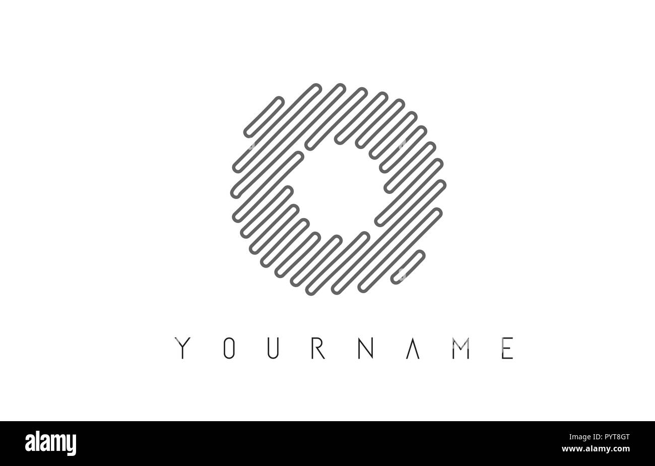 O Schreiben Logo Design mit schwarzen Linien Monogramm Vector Illustration Stock Vektor