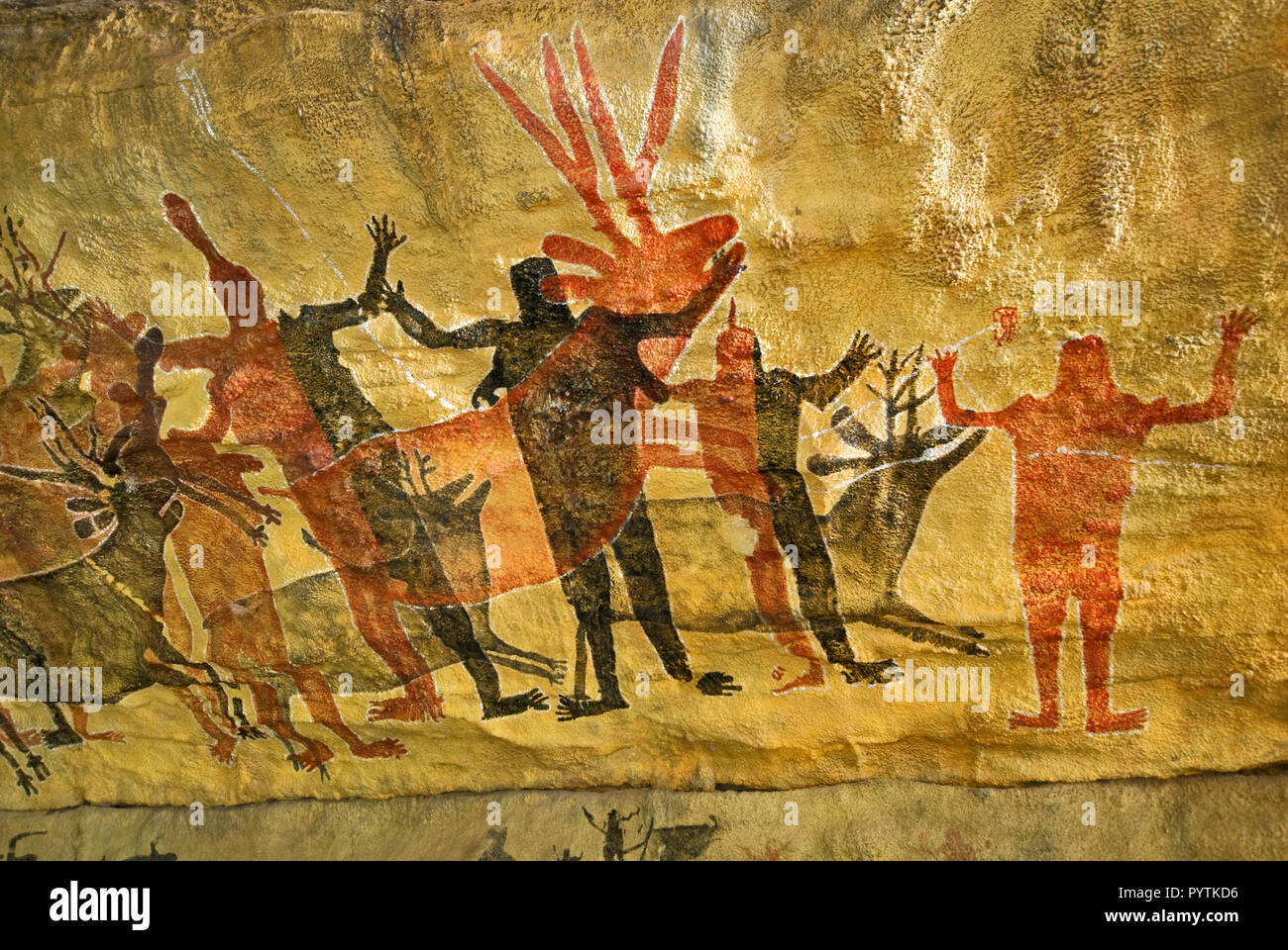 Höhlenmalereien Repliken im Museo San Ignacio, Baja California Sur, Mexiko Stockfoto