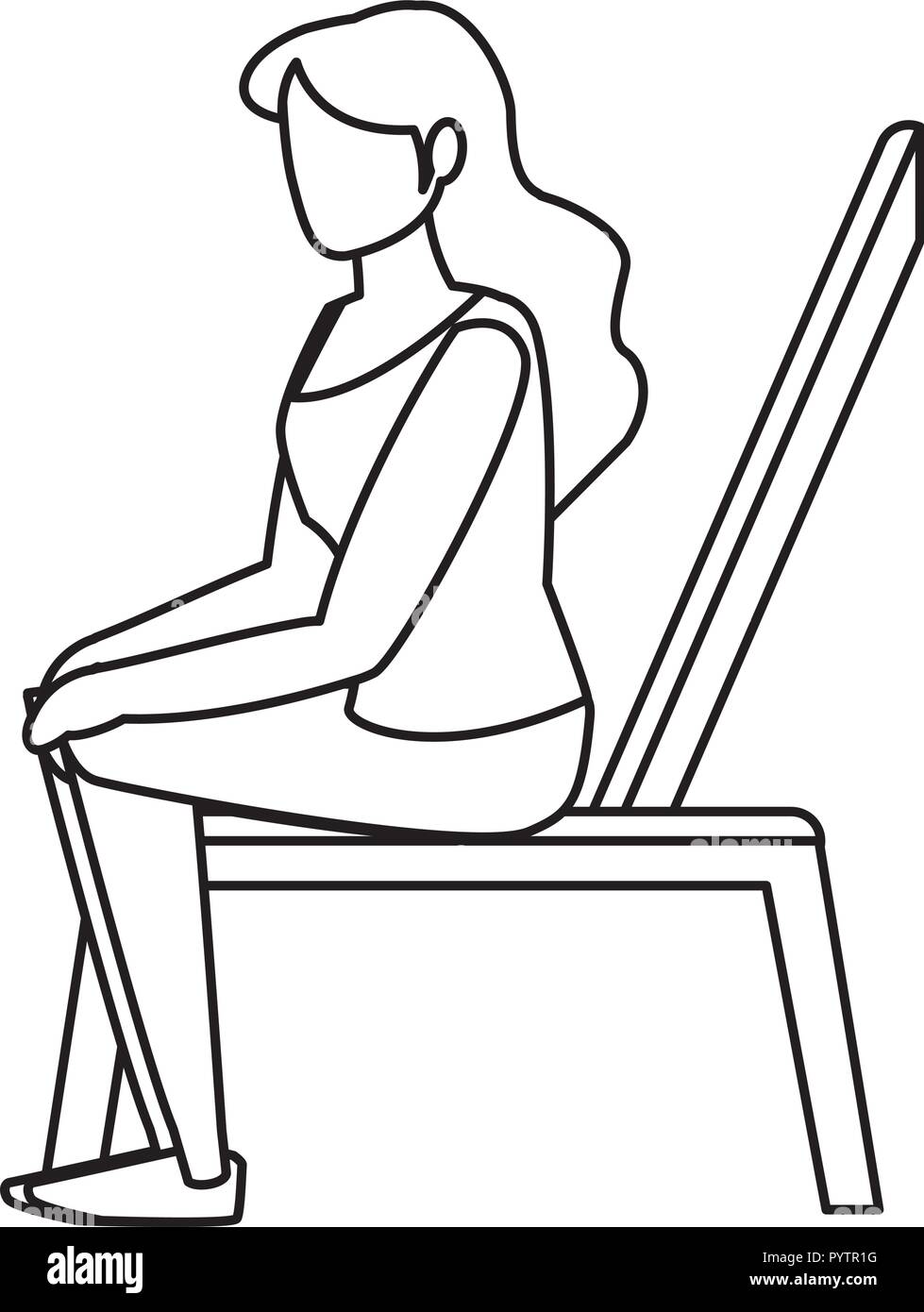 Avatar Frau tragen sportliche Kleidung und sitzen auf gym Sitzbank auf weißem Hintergrund, Vector Illustration Stock Vektor Avatar Frau tragen sportliche Kleidung und sitzen auf gym Sitzbank auf weißem Hintergrund, Vector Illustration Stock Vektor