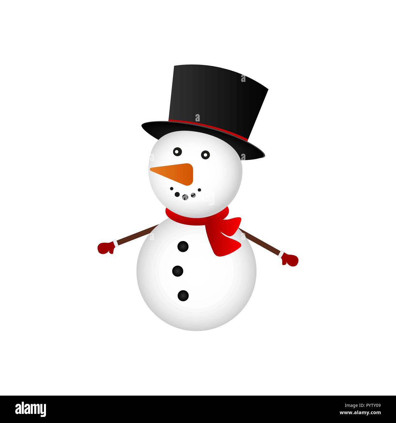 Weihnachten Schneemann auf weißem Hintergrund Stock Vektor