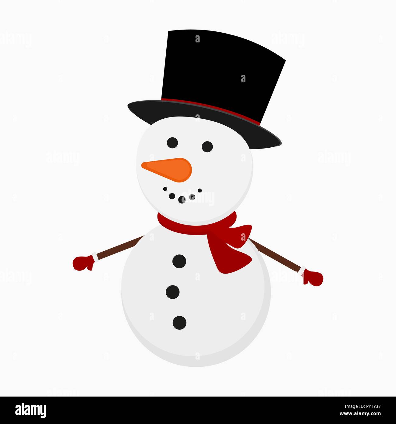 Weihnachten Schneemann auf weißem Hintergrund Stock Vektor