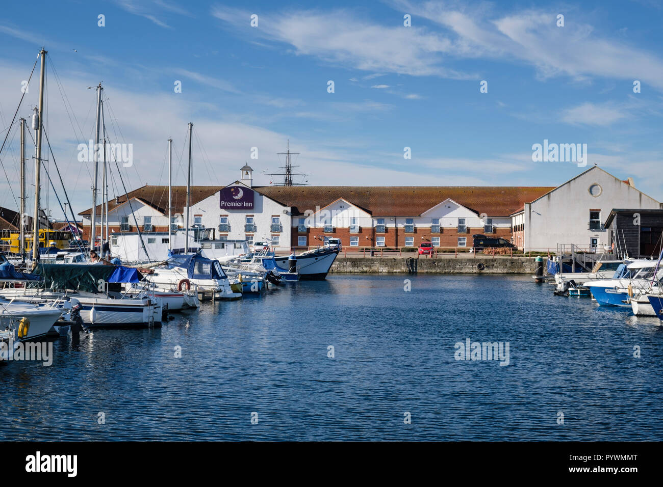 Premier in Hartlepool Marina Stockfoto