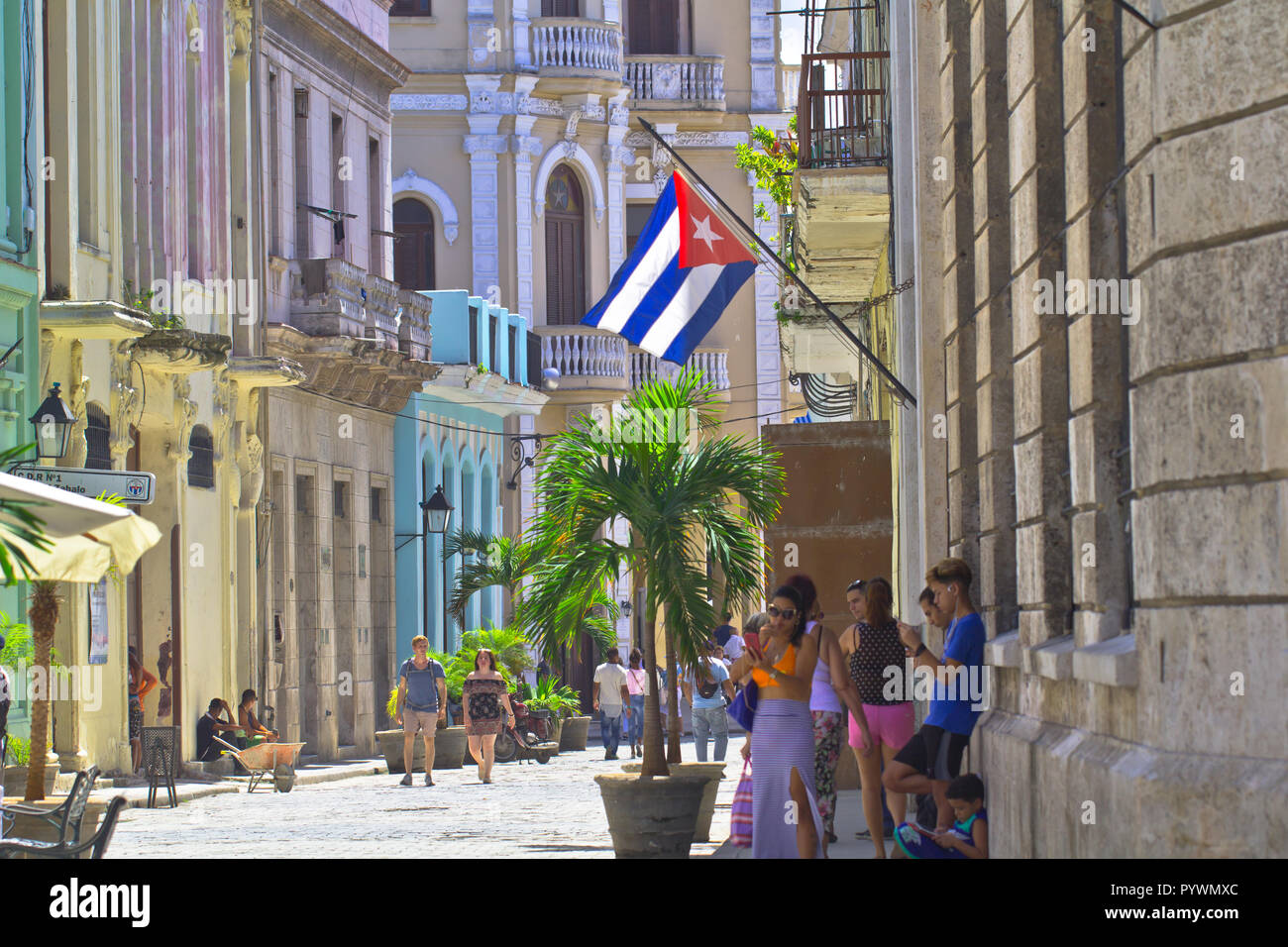 Havanna, Kuba, Karibik Insel Nation unter kommunistischer Herrschaft. Es hat Zucker - weiße Strände, mit Tabak Felder, die legendäre Zigarren und Rum. Stockfoto