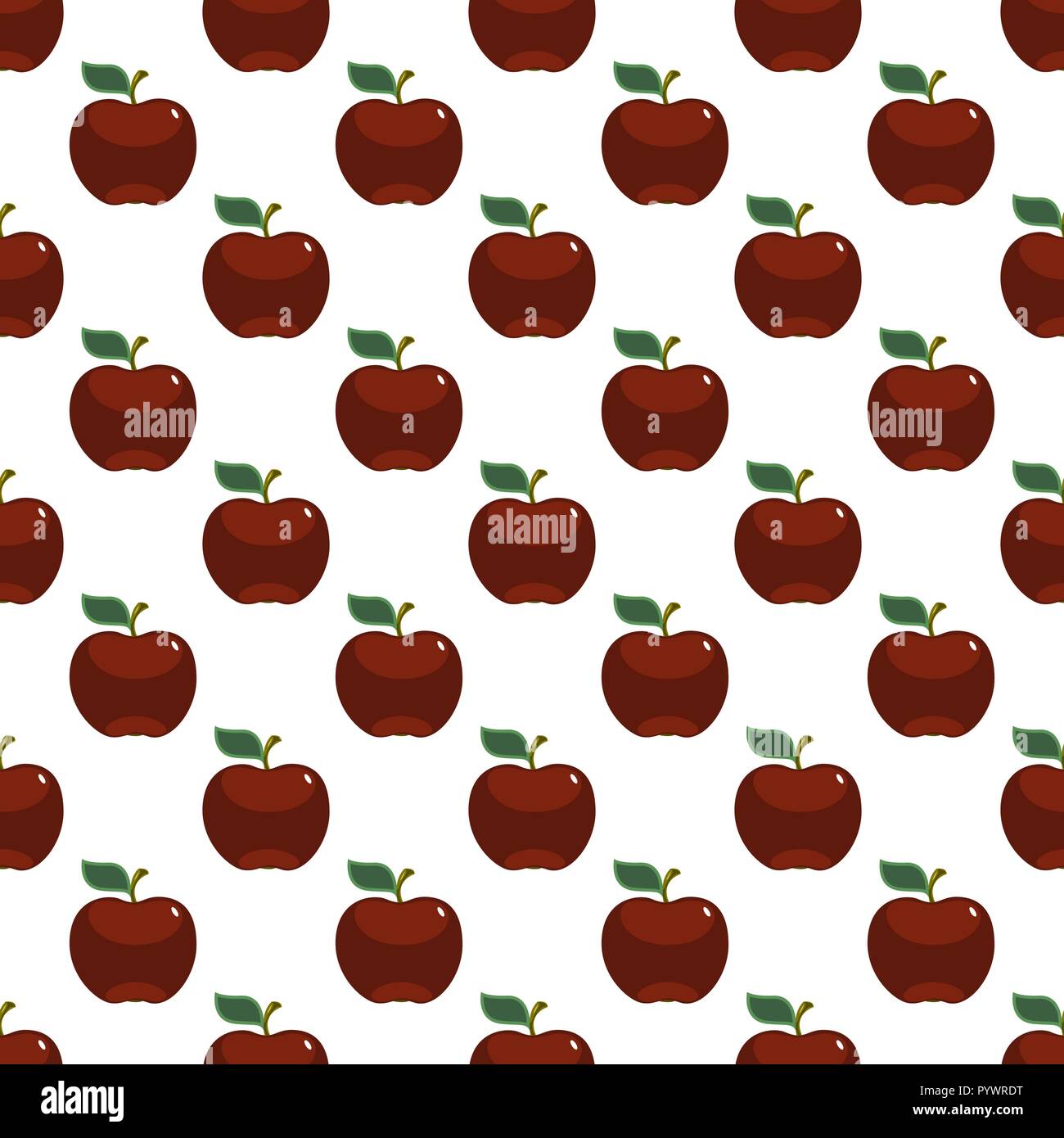 Apfel rot Art nahtlose Muster auf weißem Hintergrund Stock Vektor