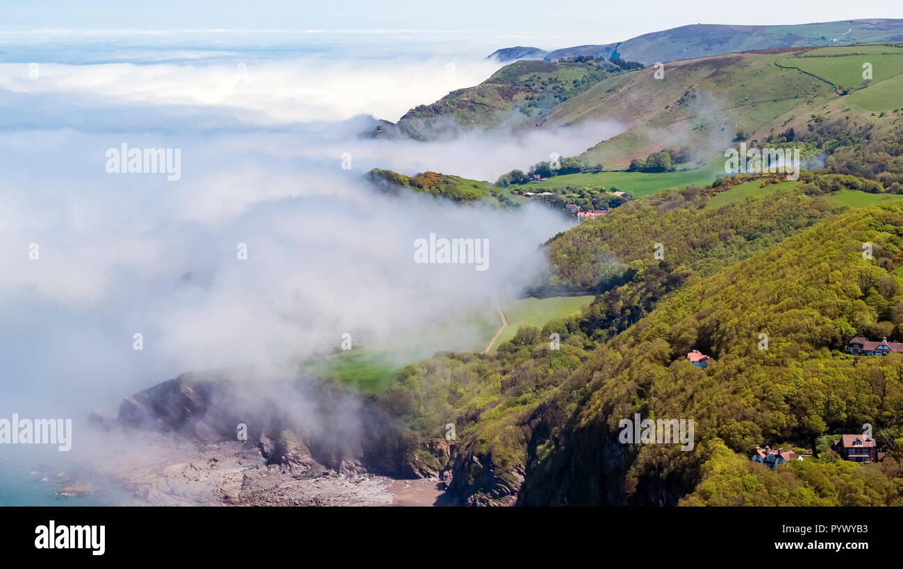 Woody Bay in der Nähe von Lynton, Küste von North Devon, Exmoor National Park, England Stockfoto