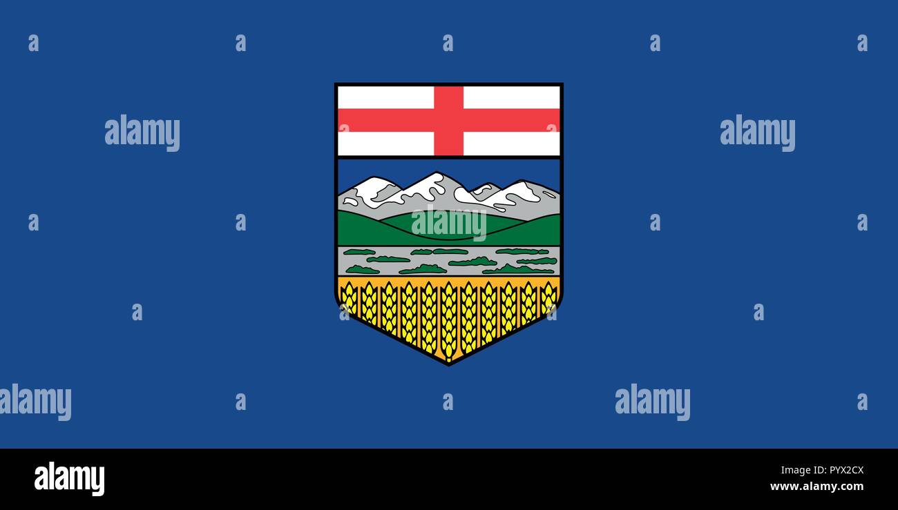 Vektor Flagge der Provinz Alberta, Kanada, Calgary, Edmonton Stock Vektor