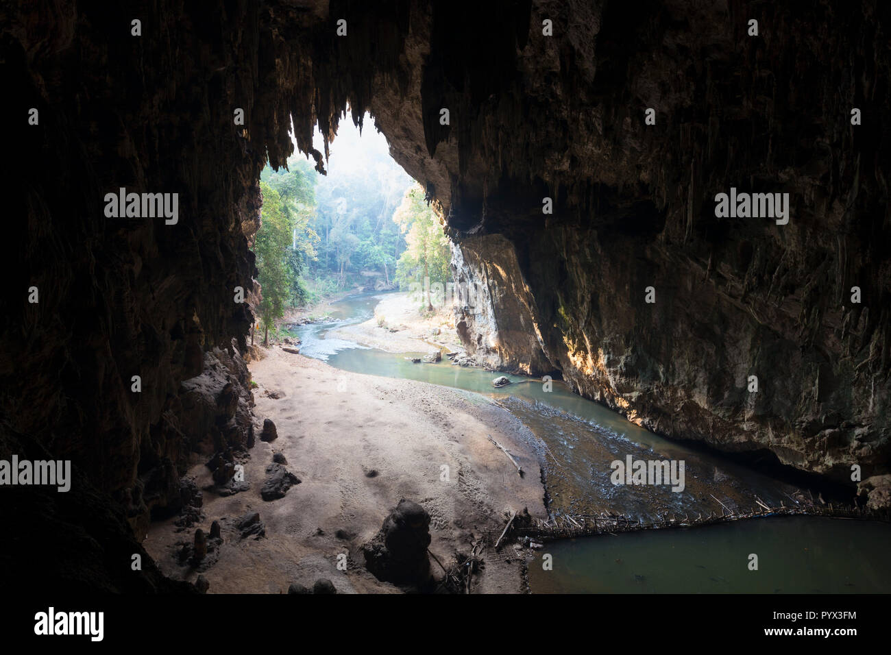 Tham Lod Höhle, Mae Hong Son Provinz, Thailand Stockfoto