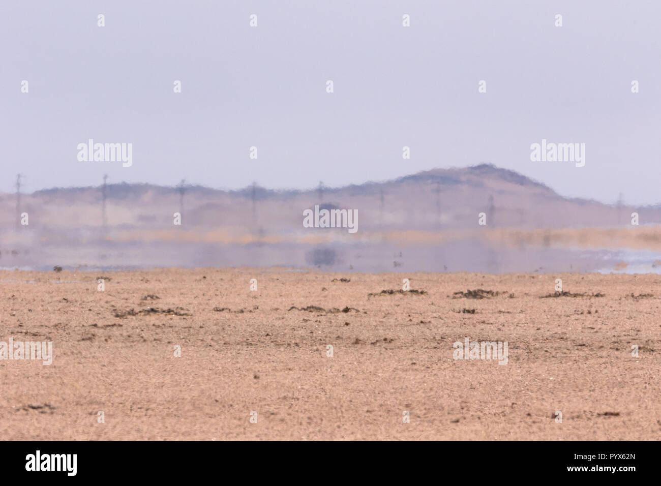 Mirage Mirage suchen Wie entfernte Wasser in der Wüste Namib, Namibia Afrika Stockfoto