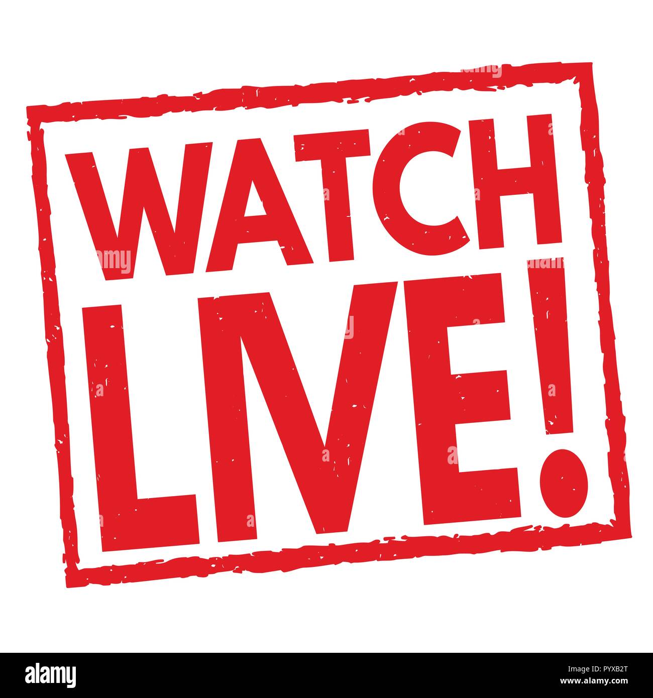 Sehen Sie live die Zeichen oder Stempel auf weißem Hintergrund, Vector Illustration Stock Vektor