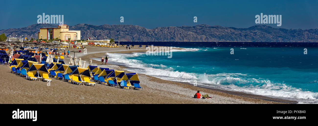 Elli Strand in Rhodos, Griechenland Stockfoto