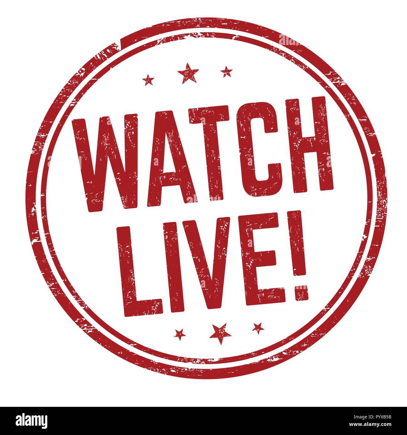 Sehen Sie live die Zeichen oder Stempel auf weißem Hintergrund, Vector Illustration Stock Vektor