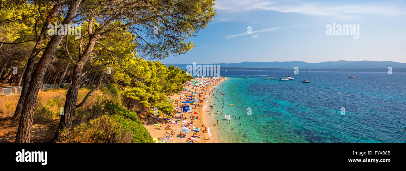 Berühmten Strand Zlatni rat in Bol, Insel Brac, Kroatien Stockfoto