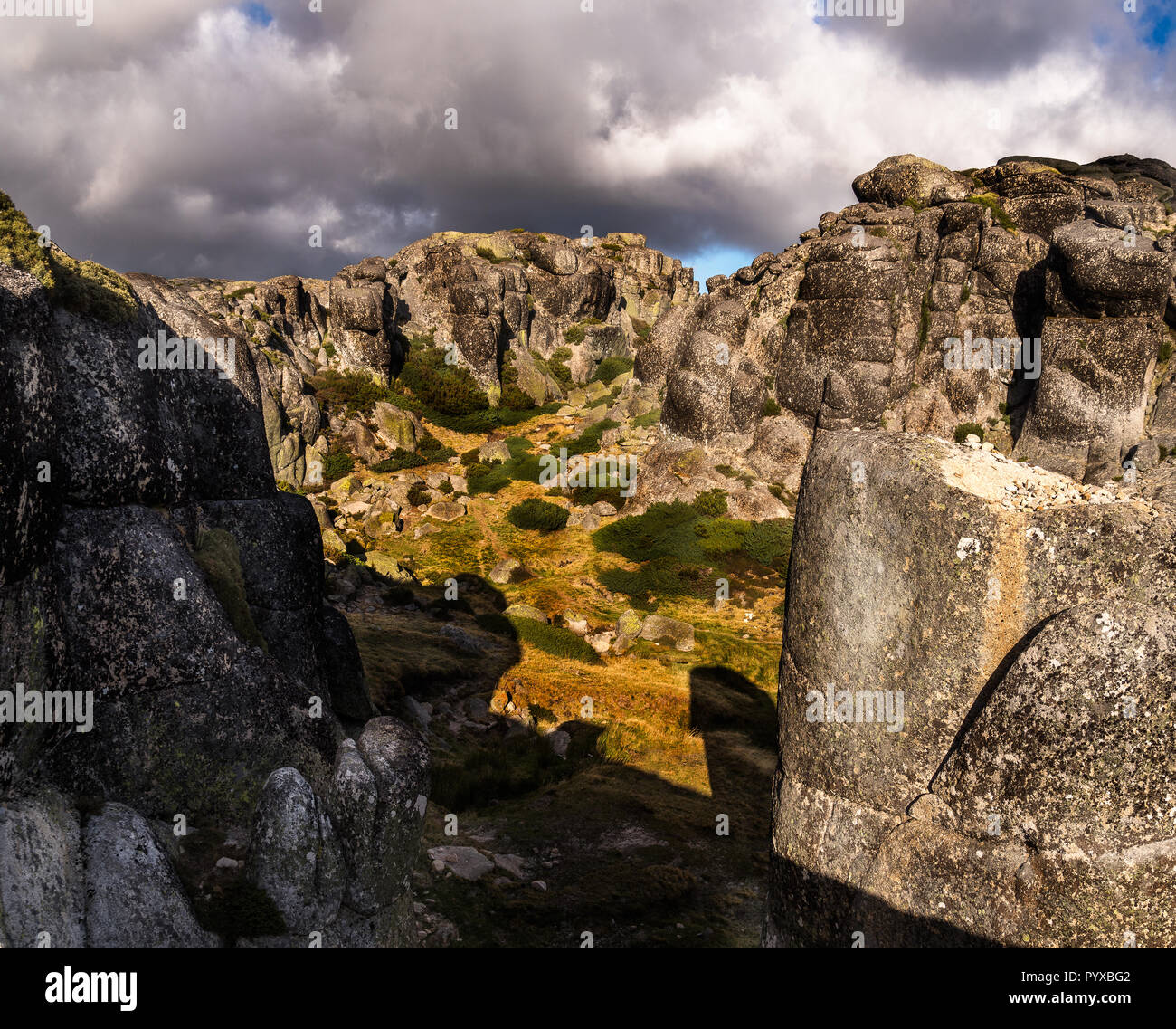 Serra da Estrela mit bewölkten Tag in Portugal Stockfoto