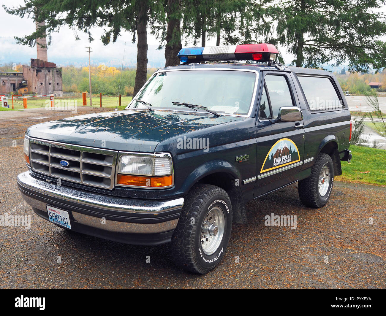 Replica Twin Peaks Sheriff Department Fahrzeug Stockfoto