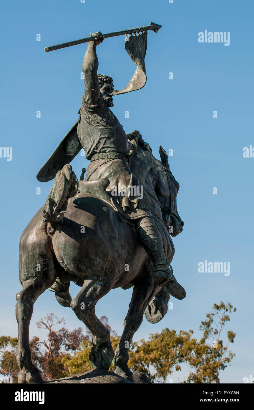El Cid Skulptur der Künstlerin Anna Hyatt Huntington, Balboa Park, San Diego, Kalifornien. Stockfoto