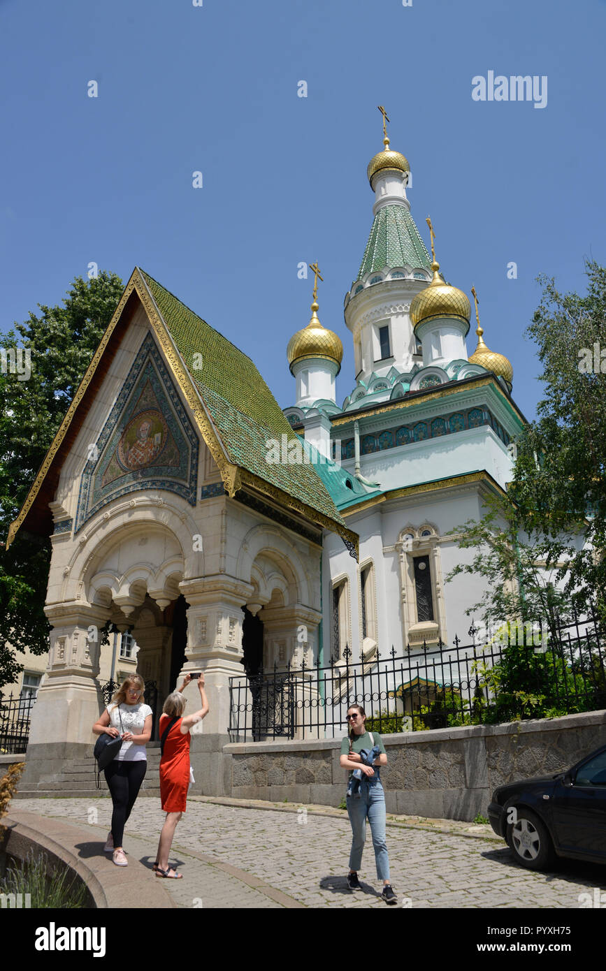 Russische Kirche Sweti Nikolas, Sofia, Bulgarien, Russische Kirche Sweti Nikolaj, Bulgarien Stockfoto