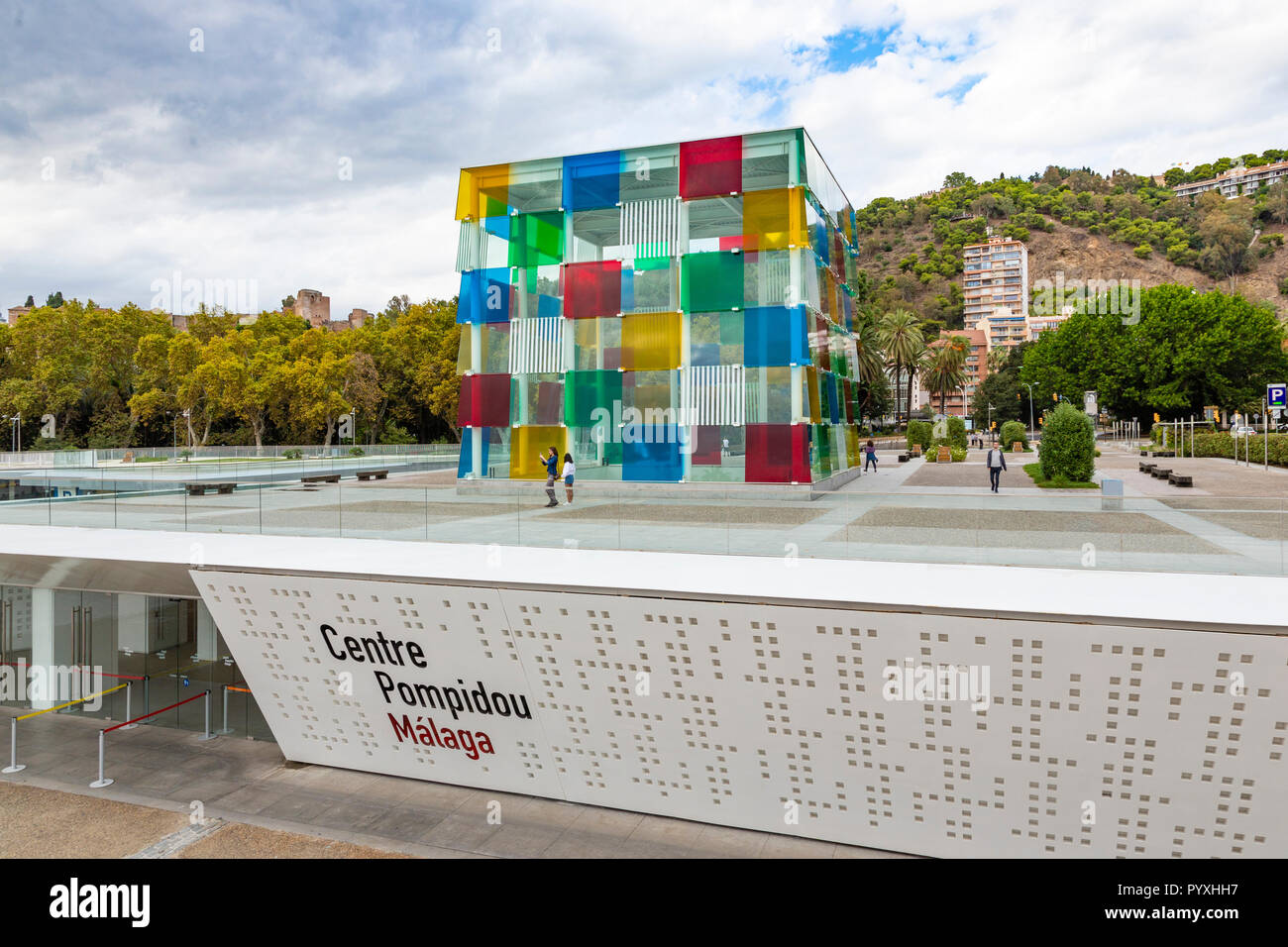 Centre Pompidou, Muelle Uno, Malaga, Andalusien, Spanien Stockfoto