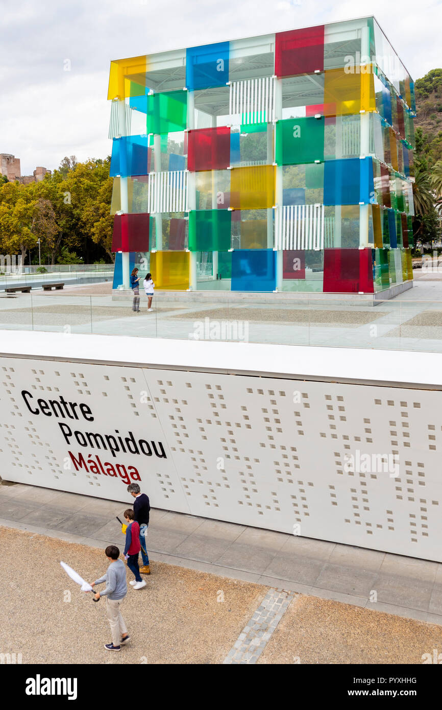 Centre Pompidou, Muelle Uno, Malaga, Andalusien, Spanien Stockfoto