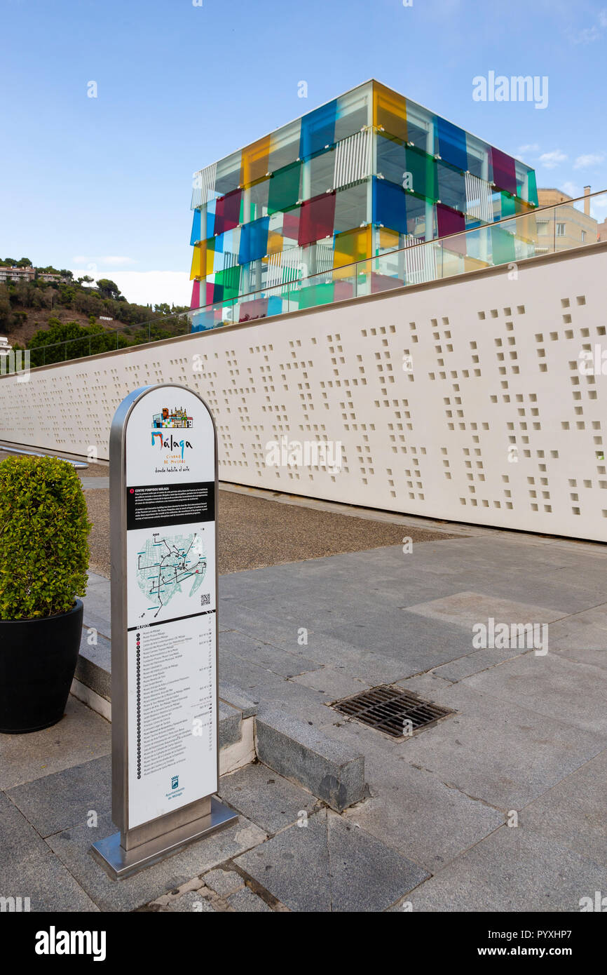 Centre Pompidou, Muelle Uno, Malaga, Andalusien, Spanien Stockfoto