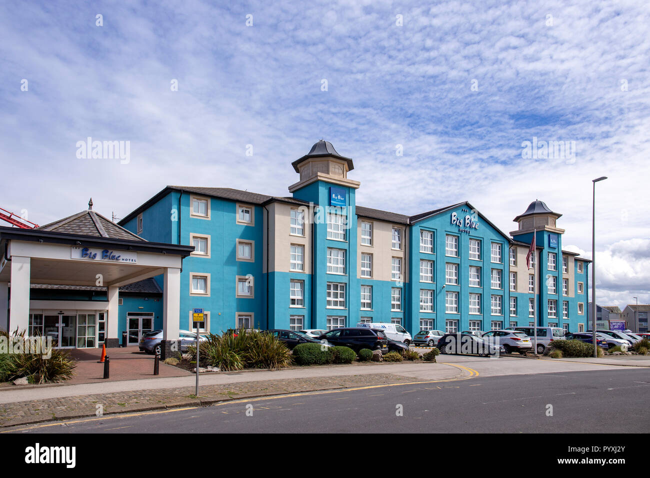 Das Big Blue Hotel in Blackpool, Lancashire, Großbritannien Stockfoto
